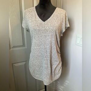 Liz Lange Maternity XL gray short sleeve tee with side ruching